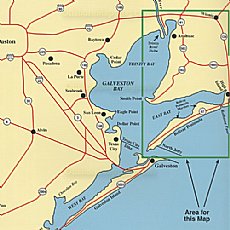Hook-N-Line Fishing Map F104, East Galveston Bay