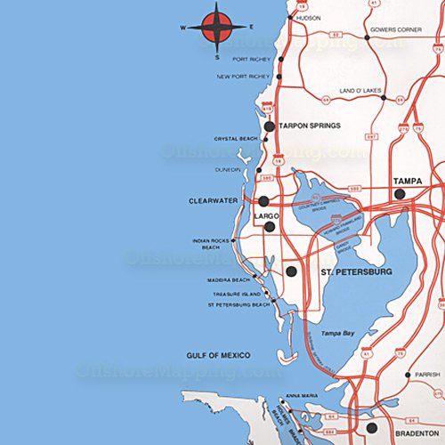Top Spot Fishing Map N202, Tampa Bay Area